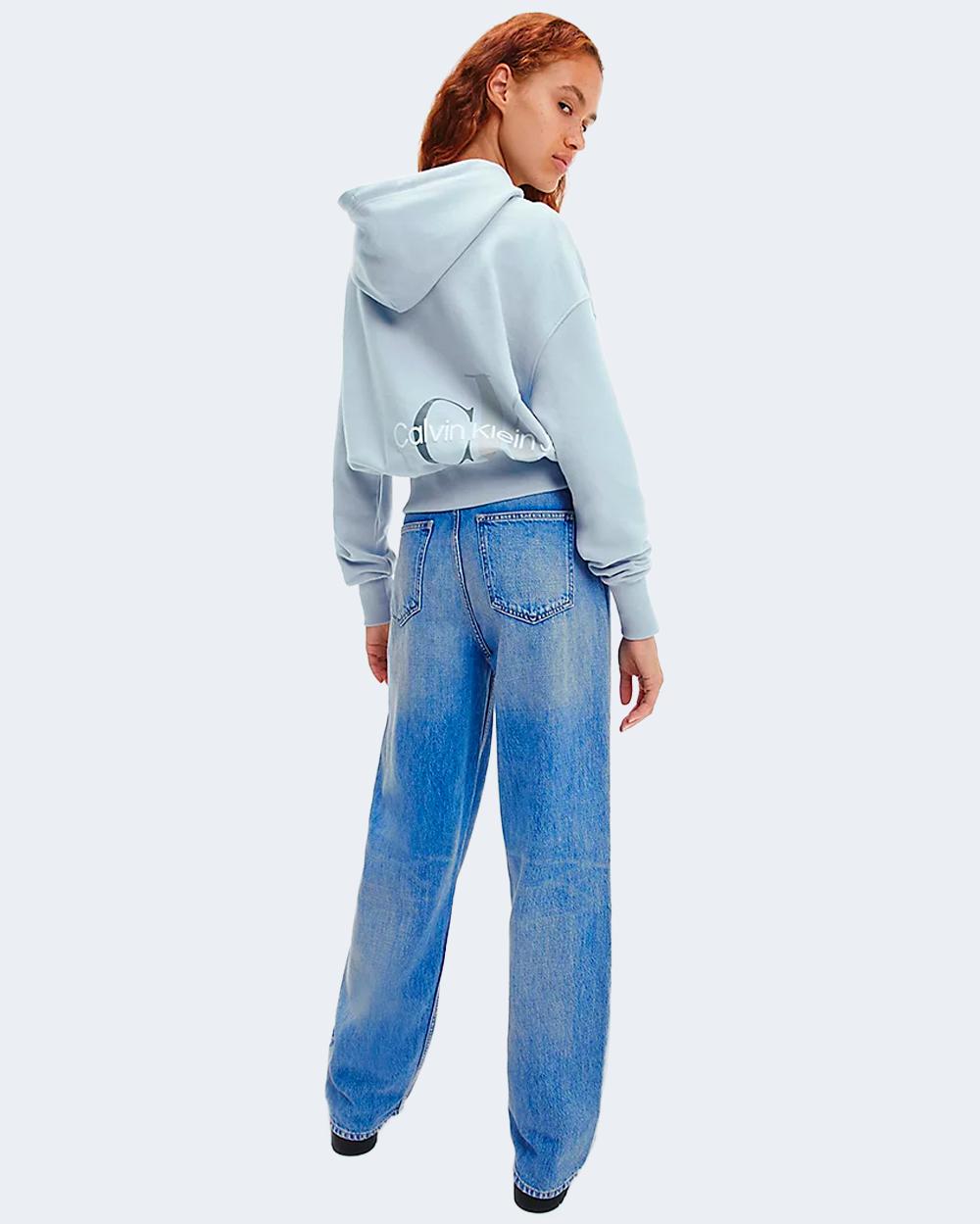 Felpa con cappuccio Calvin Klein Jeans Celeste - Foto 3