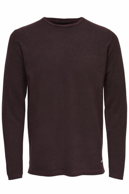 Maglione Only & Sons ted crew neck Bordeaux