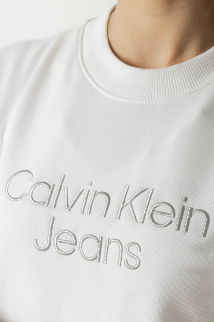 Felpa senza cappuccio  Calvin Klein Jeans Bianco