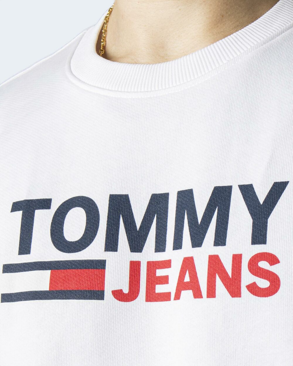 Felpa senza cappuccio Tommy Hilfiger Jeans Bianco - Foto 3