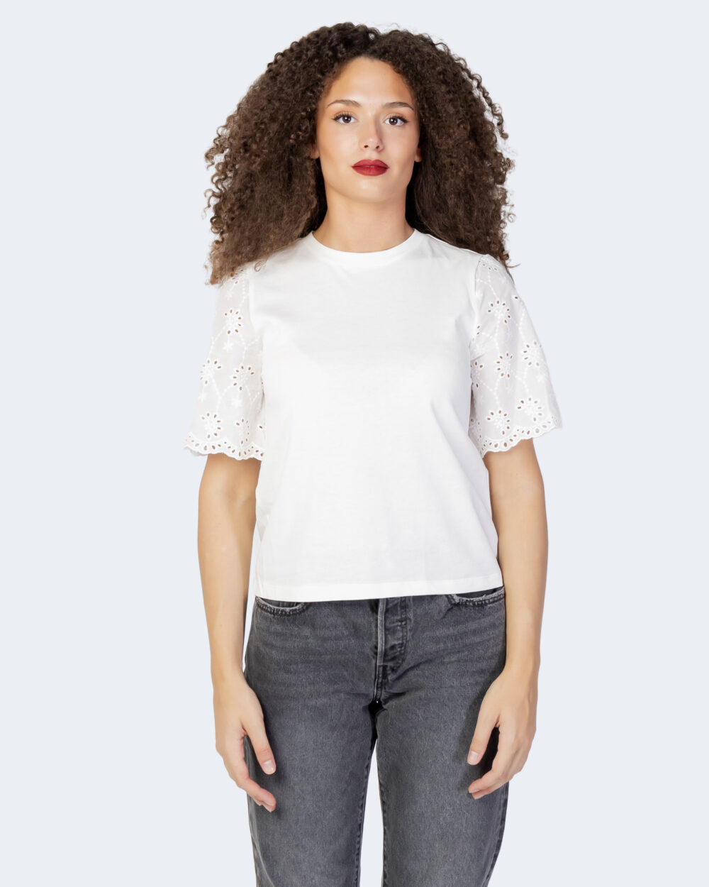 T-shirt Vila Clothes Bianco - Foto 4