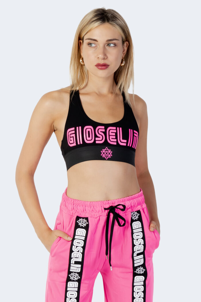 Top Gioselin crop fitness Fuxia