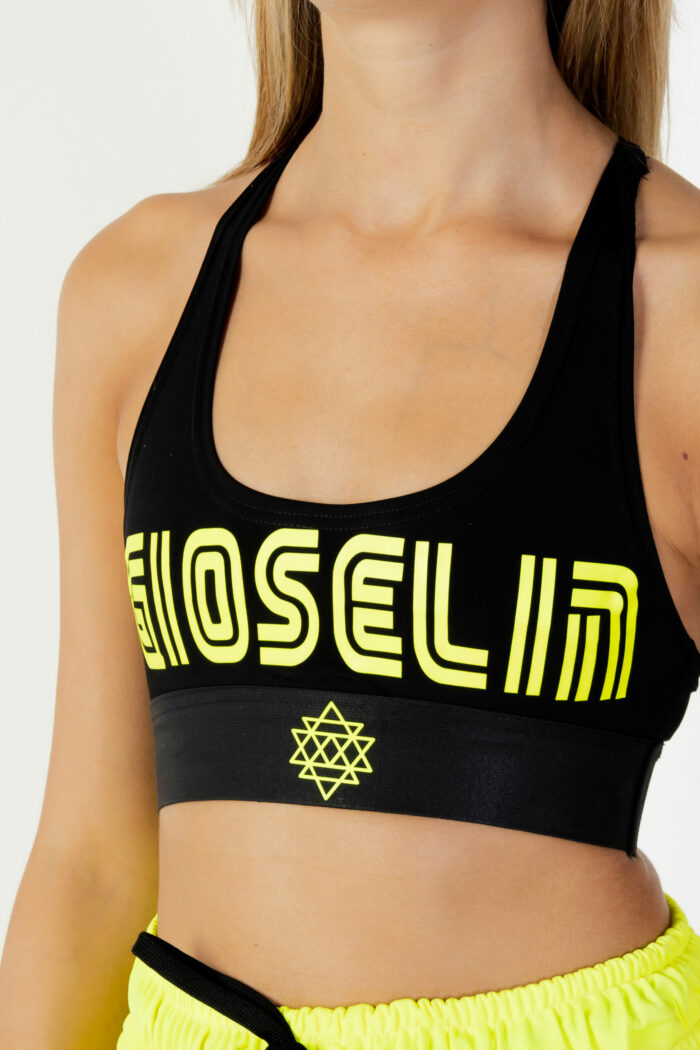 Top Gioselin crop fitness Giallo fluo