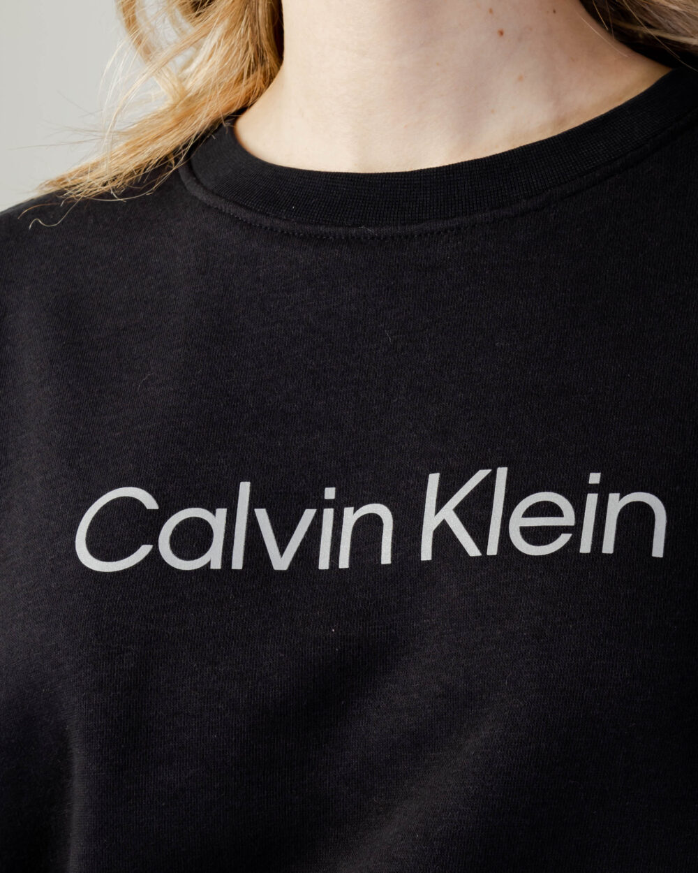 Felpa senza cappuccio Calvin Klein Performance Nero - Foto 2
