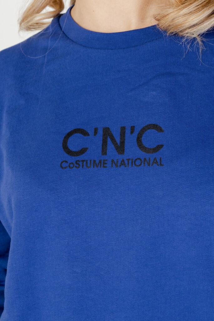 Felpa senza cappuccio CNC Costume National logo centrale Blu