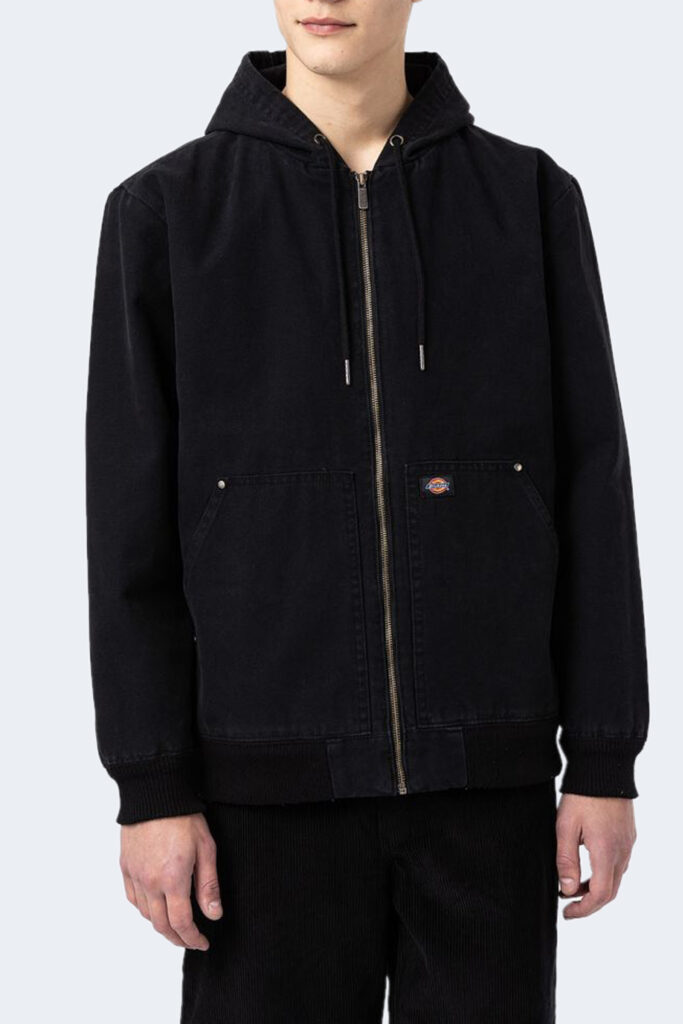 Giacchetto Dickies dickies hooded duck canvas jacket stone washed Nero
