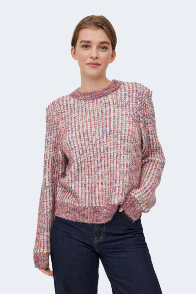 Maglione Vila Clothes viadeline l/s o-neck detail knit top Rosa