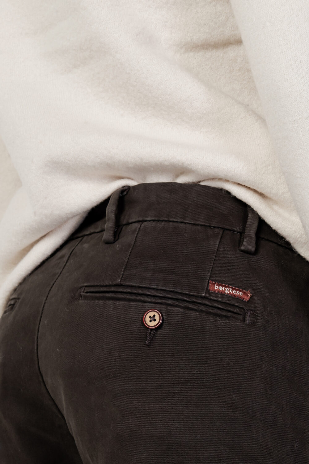 Pantaloni slim Borghese Marrone - Foto 4