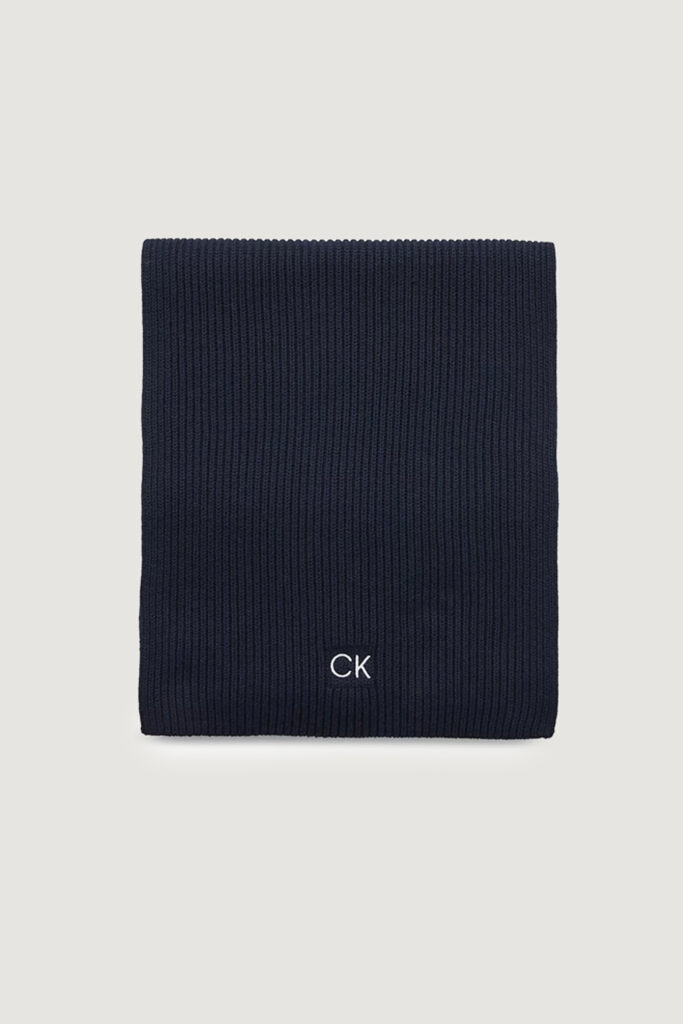 Sciarpa Calvin Klein classic cotton rib scarf 30×180 Blue scuro