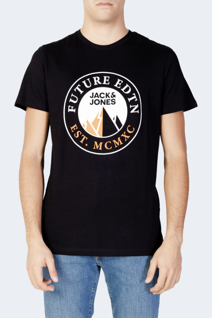 T-shirt Jack Jones jcoisiah tee ss crew neck fst Nero