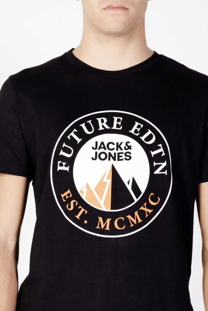 T-shirt Jack Jones jcoisiah tee ss crew neck fst Nero