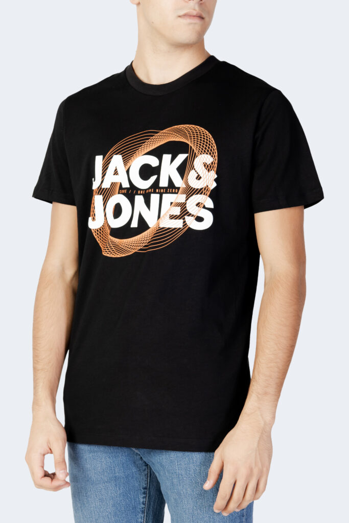 T-shirt Jack Jones jcoluca tee ss crew neck fst Nero