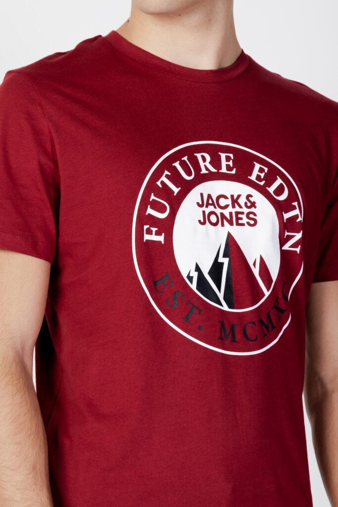 T-shirt Jack Jones jcoisiah tee ss crew neck fst Rosso