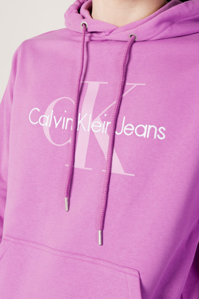 Felpa con cappuccio Calvin Klein Jeans seasonal monogram re Viola