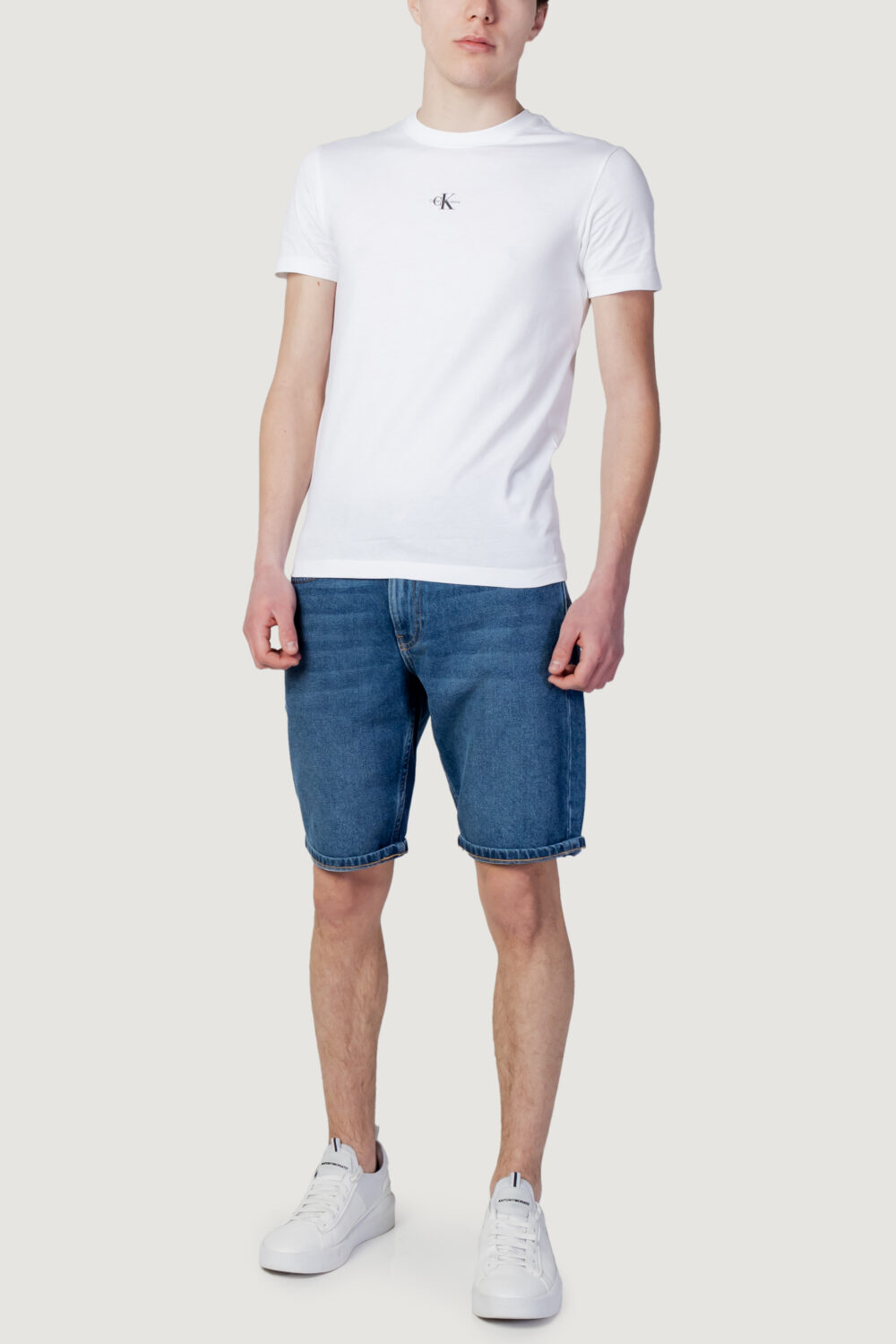 T-shirt Calvin Klein Jeans micro monologo tee Bianco - Foto 4