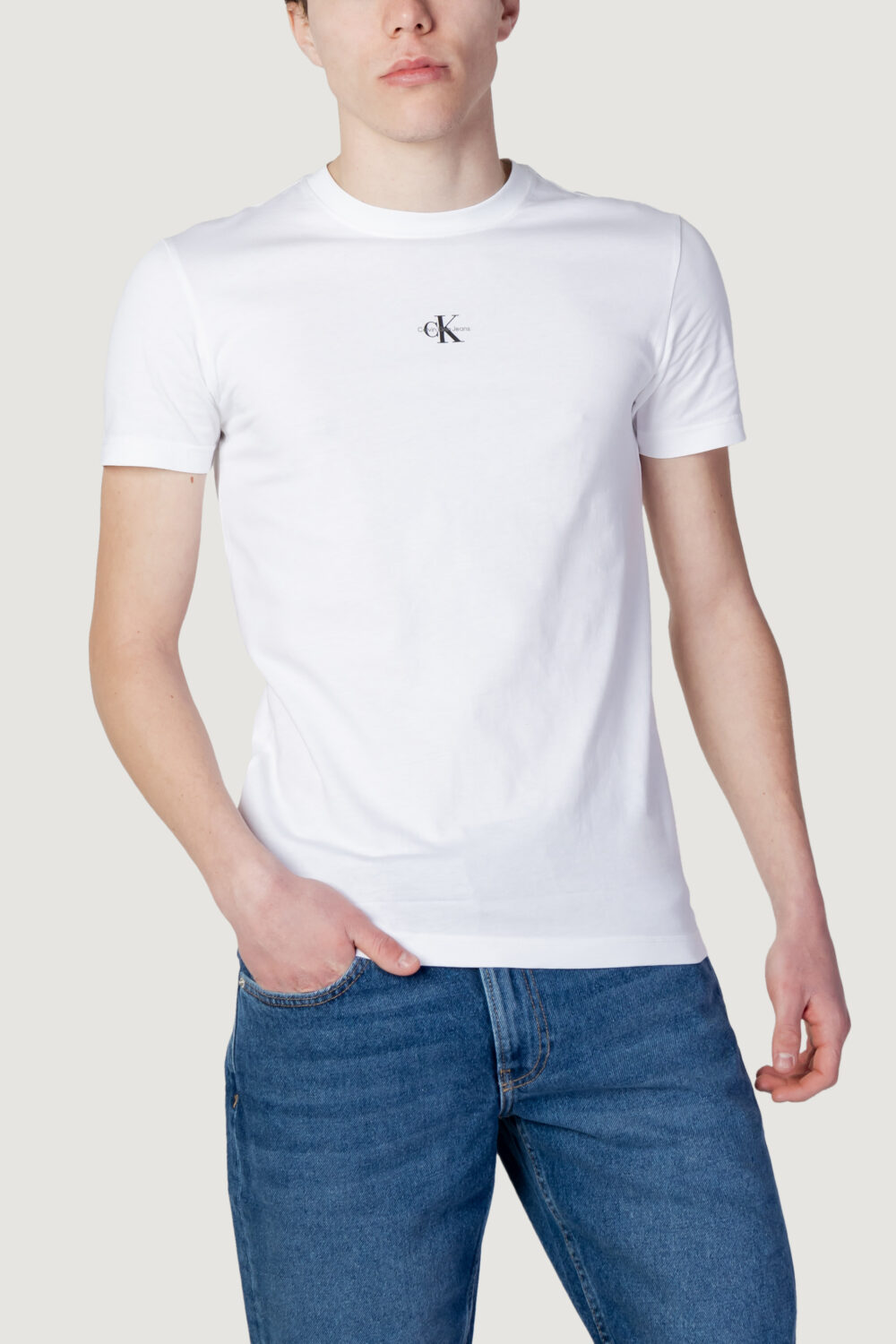 T-shirt Calvin Klein Jeans micro monologo tee Bianco - Foto 1