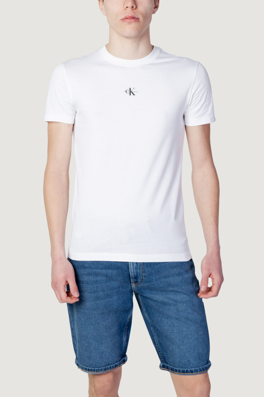 T-shirt Calvin Klein Jeans micro monologo tee Bianco - Foto 5