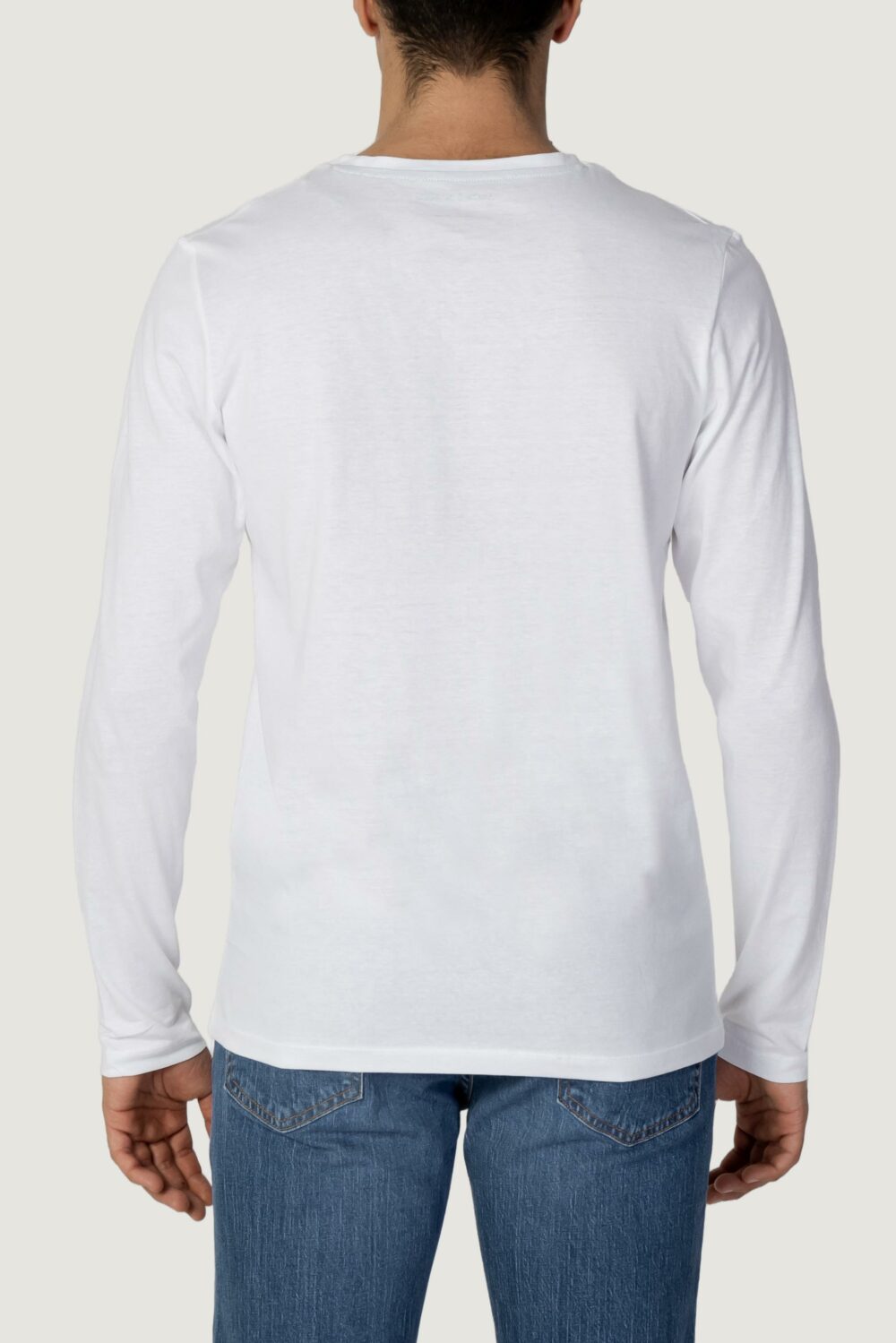 T-shirt manica lunga Jack Jones andy tee ls crew neck Bianco - Foto 4