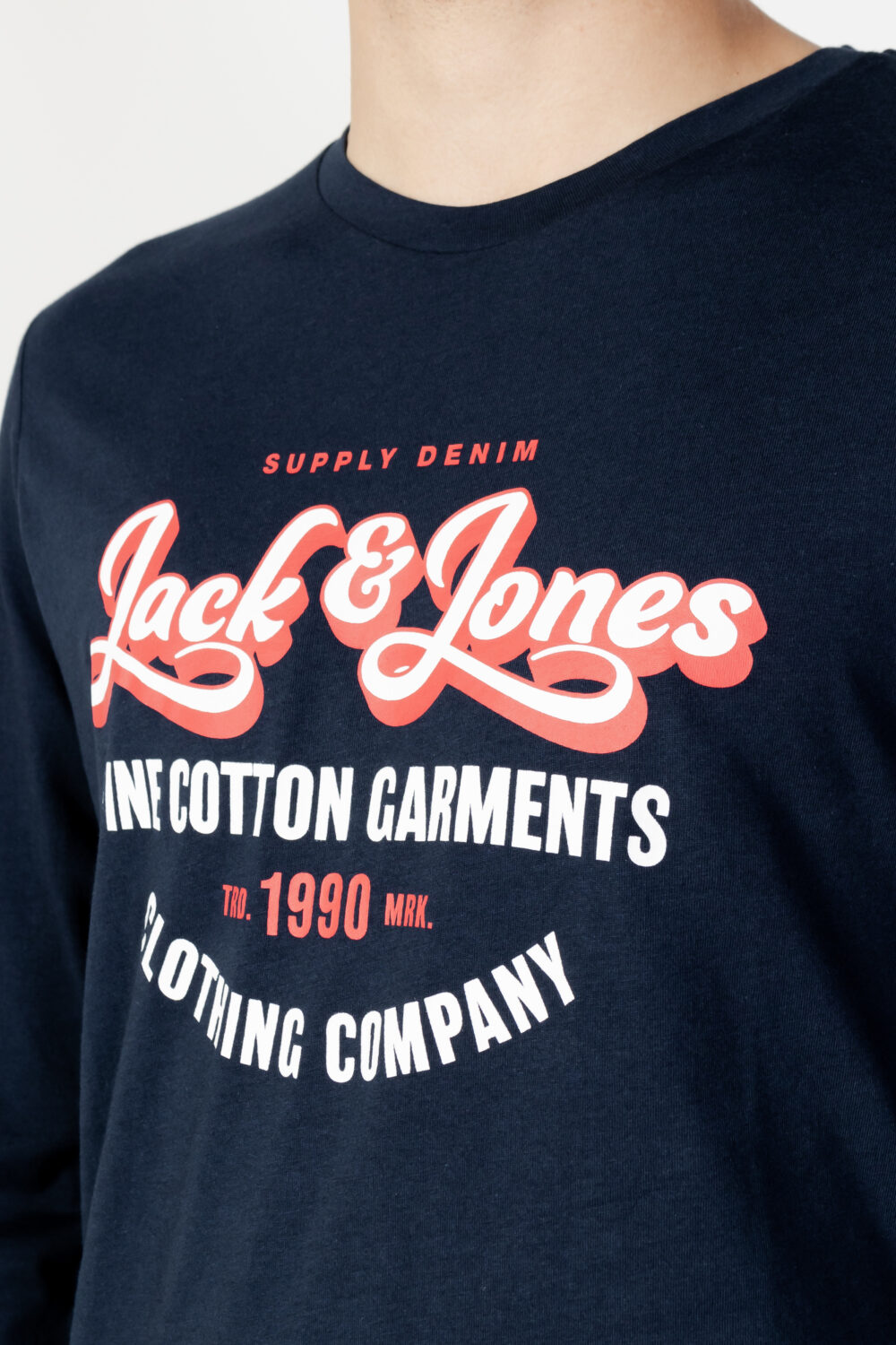 T-shirt manica lunga Jack Jones andy tee ls crew neck Blu - Foto 2
