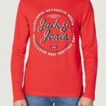 T-shirt manica lunga Jack Jones andy tee ls crew neck Rosso - Foto 1