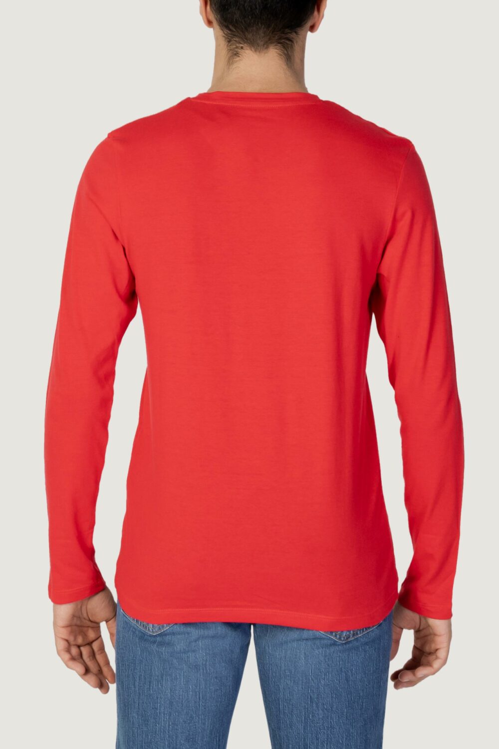 T-shirt manica lunga Jack Jones andy tee ls crew neck Rosso - Foto 3
