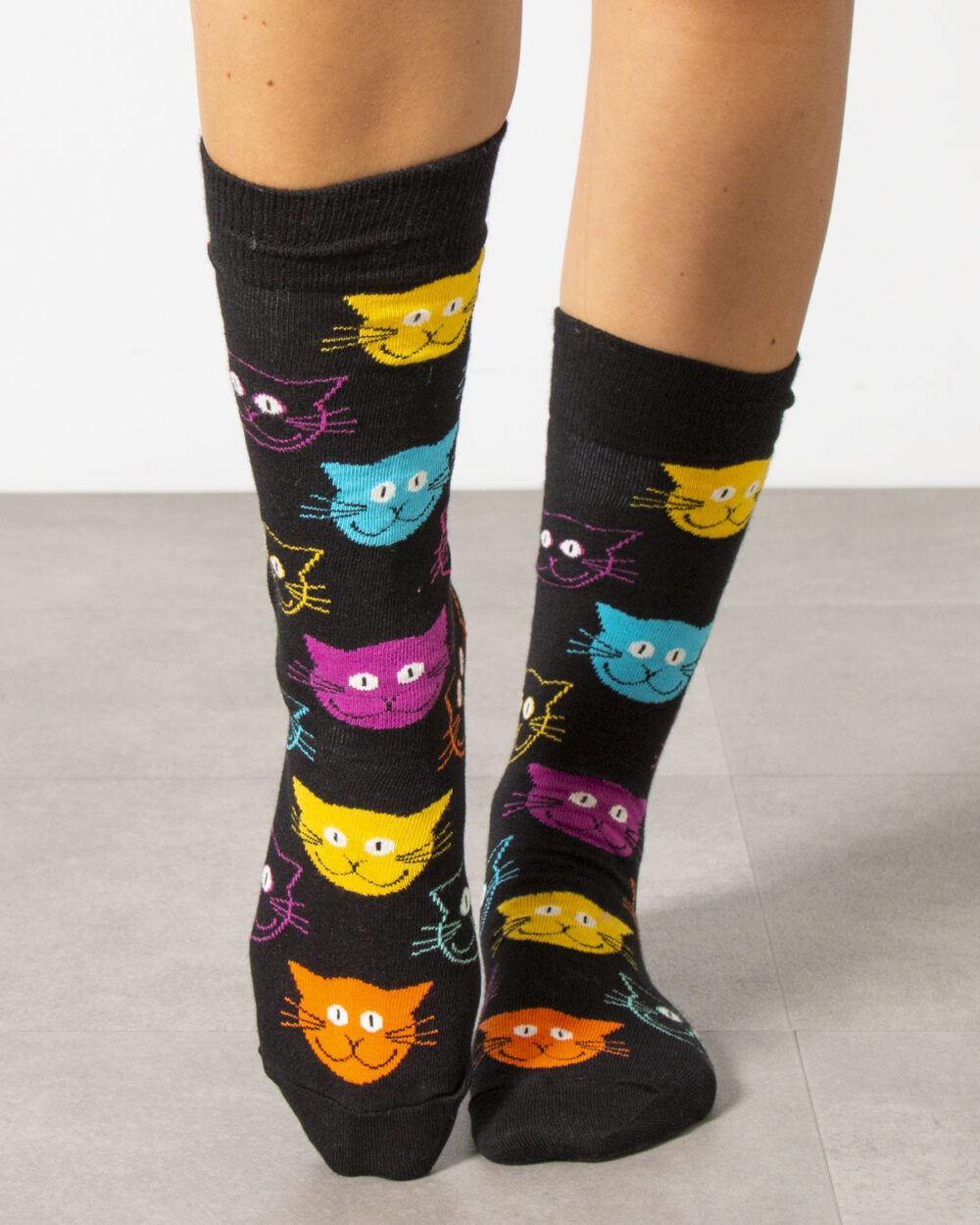 Calzini Lunghi Happy Socks cat sock Nero - Foto 2