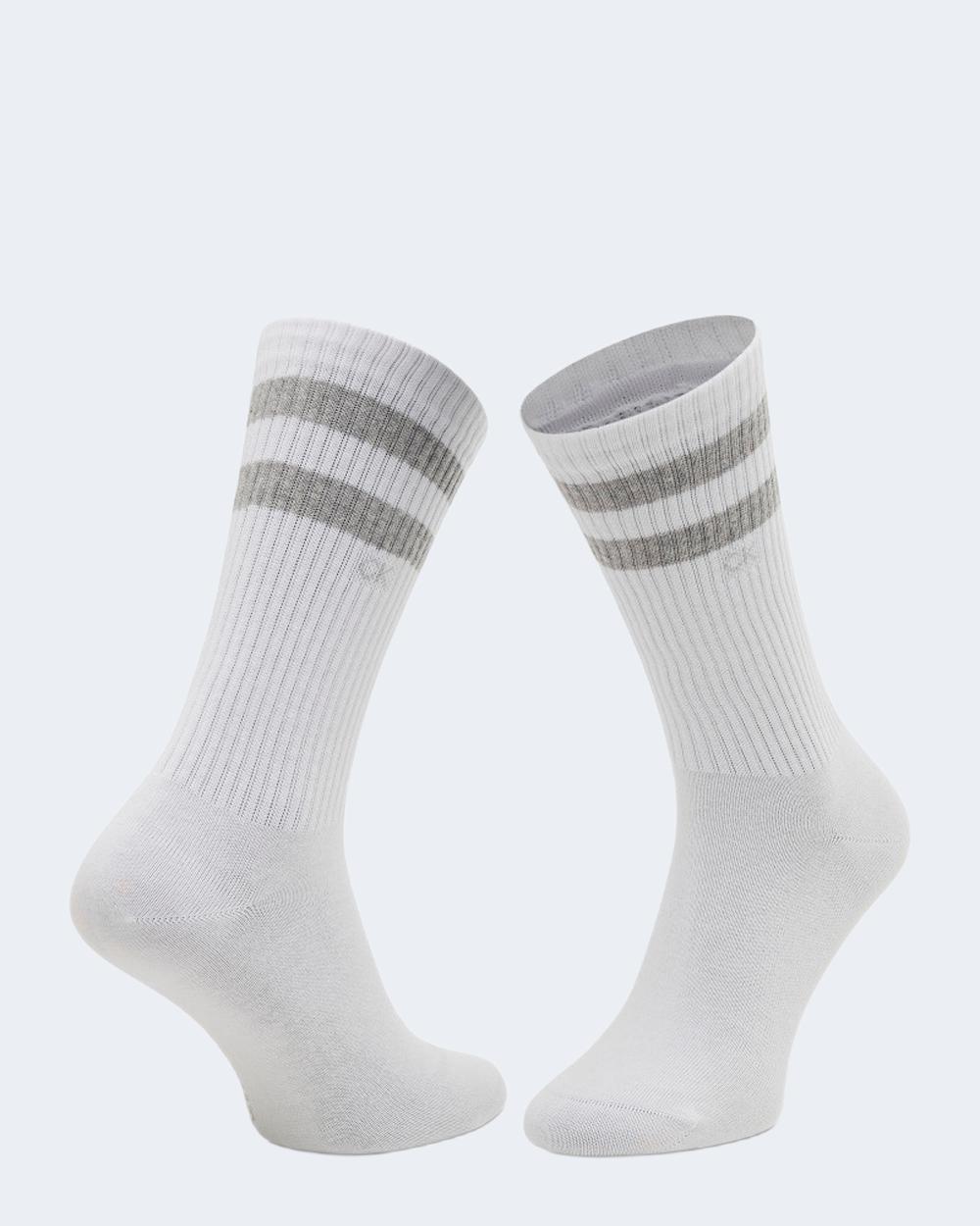 Calzini Lunghi Calvin Klein ck men sock 2p stripes Bianco - Foto 2