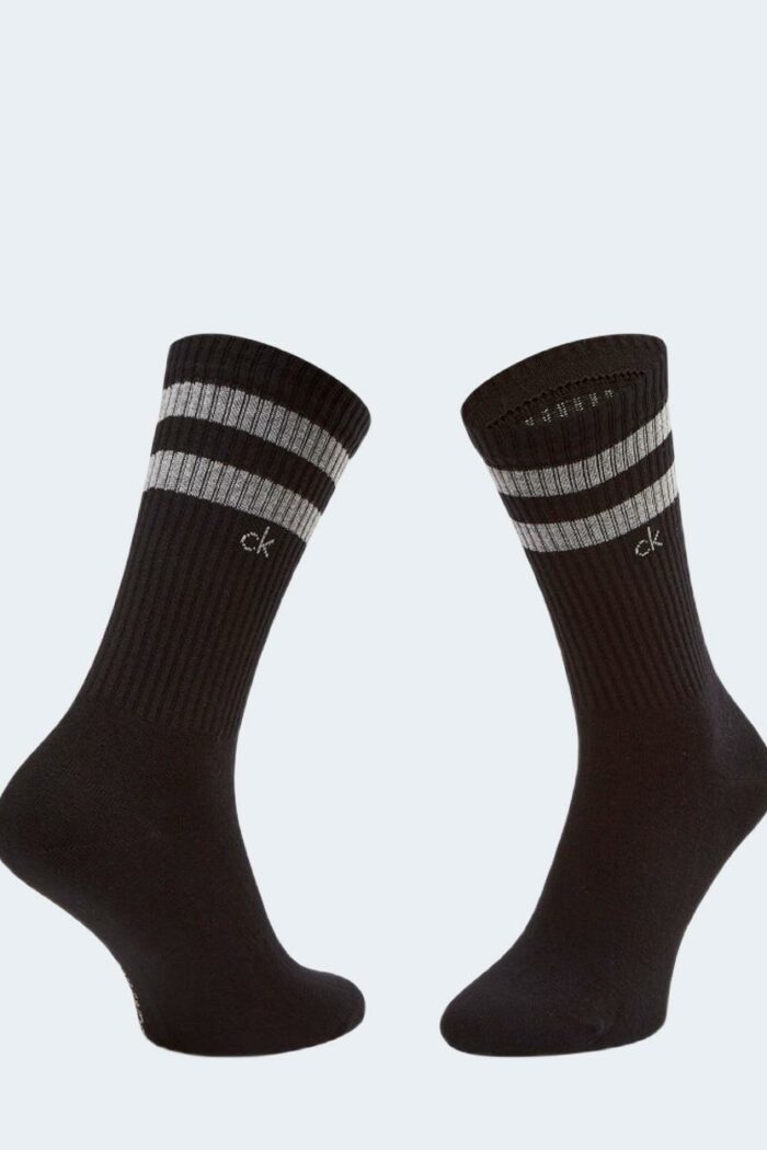 Calzini Lunghi Calvin Klein ck men sock 2p stripes Nero