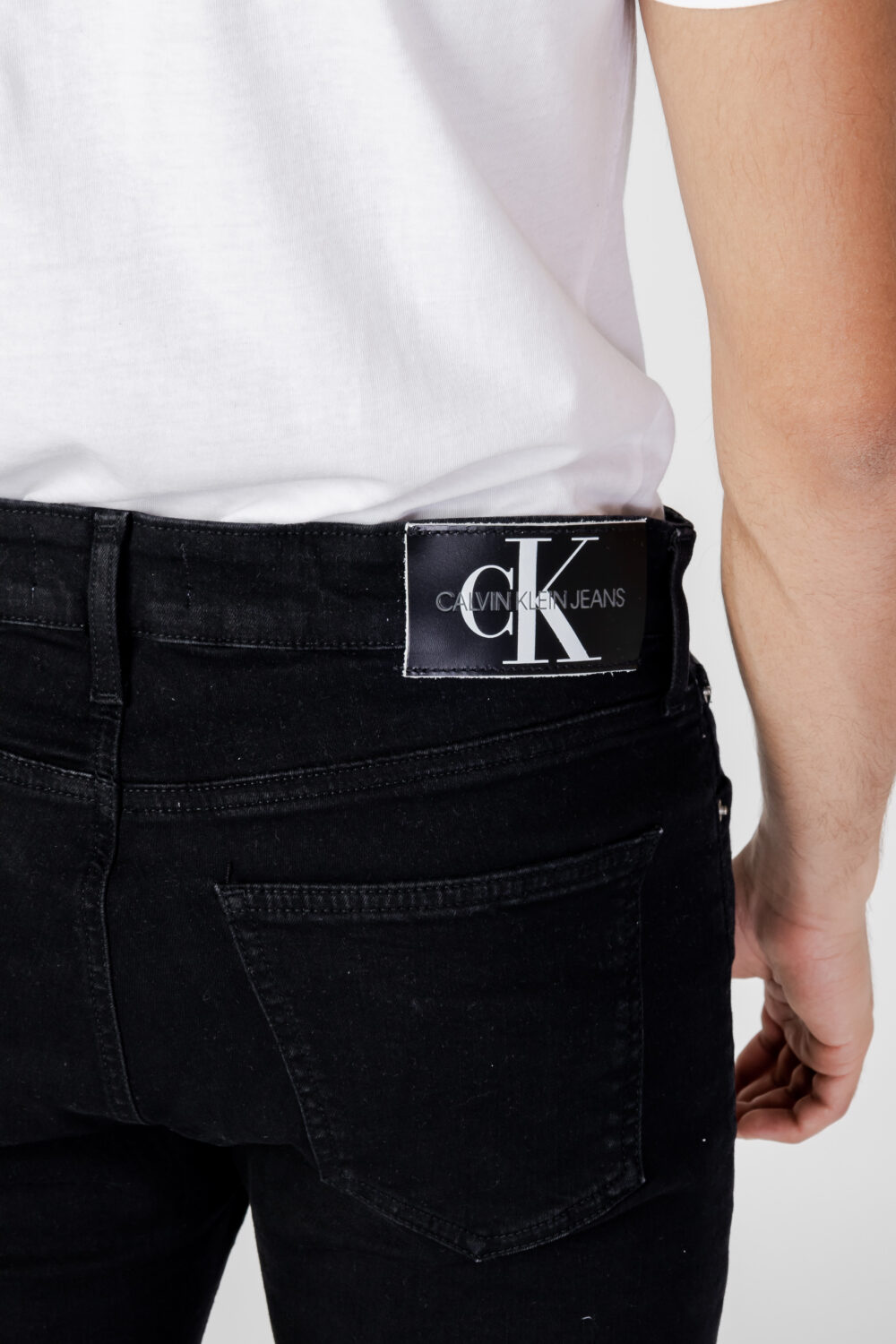 Jeans skinny Calvin Klein Jeans logo Nero - Foto 5