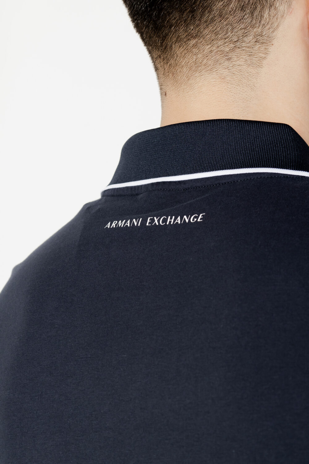 Polo manica corta Armani Exchange logo piccolo Blu - Foto 4