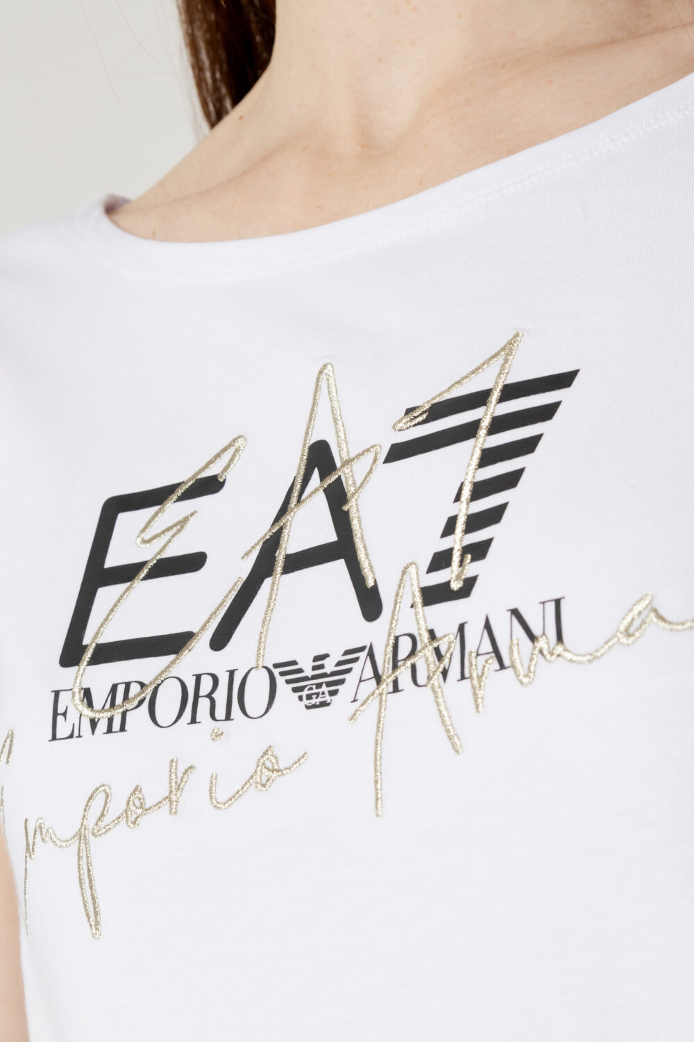 T-shirt EA7 logo corsivo Bianco - Foto 2