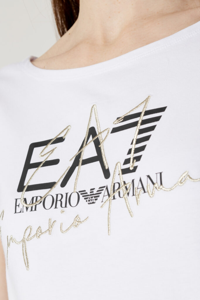 T-shirt EA7 logo corsivo Bianco