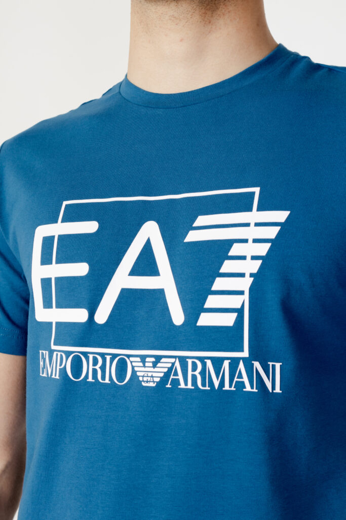 T-shirt EA7 stampa logo Blu