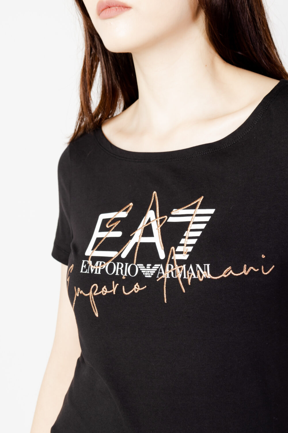 T-shirt EA7 logo corsivo Nero - Foto 2