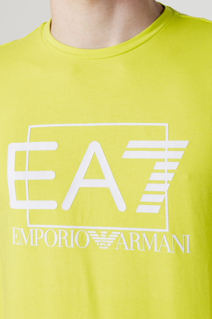 T-shirt EA7 stampa logo VERDE FLUO