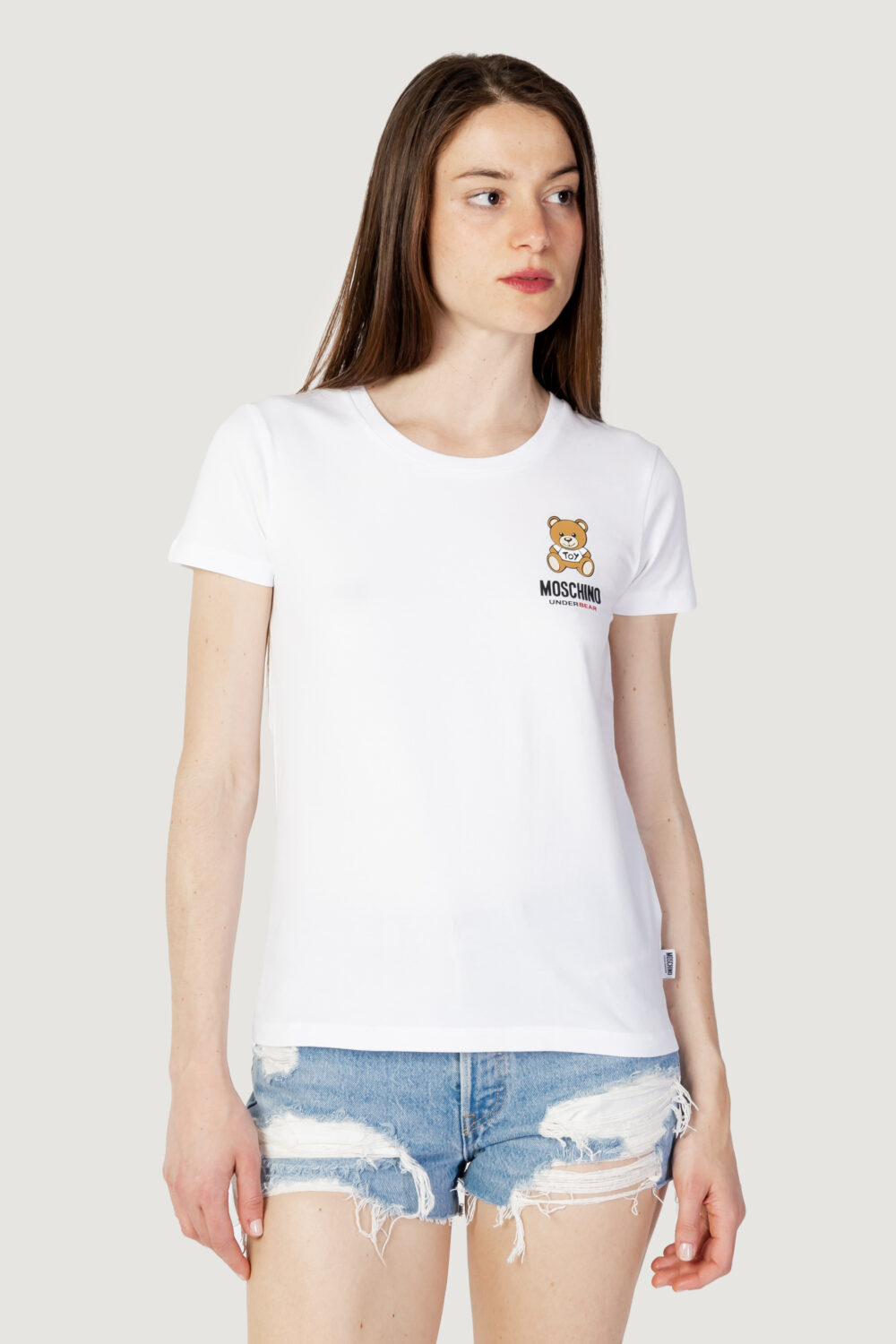 T-shirt Moschino Underwear stampa logo Bianco - Foto 1