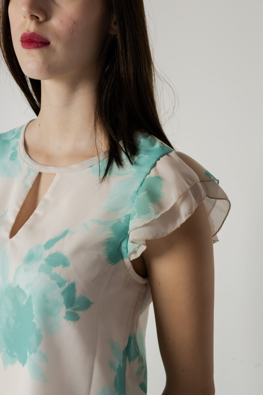 Blusa manica corta Rinascimento stampa floreale Tiffany - Foto 2
