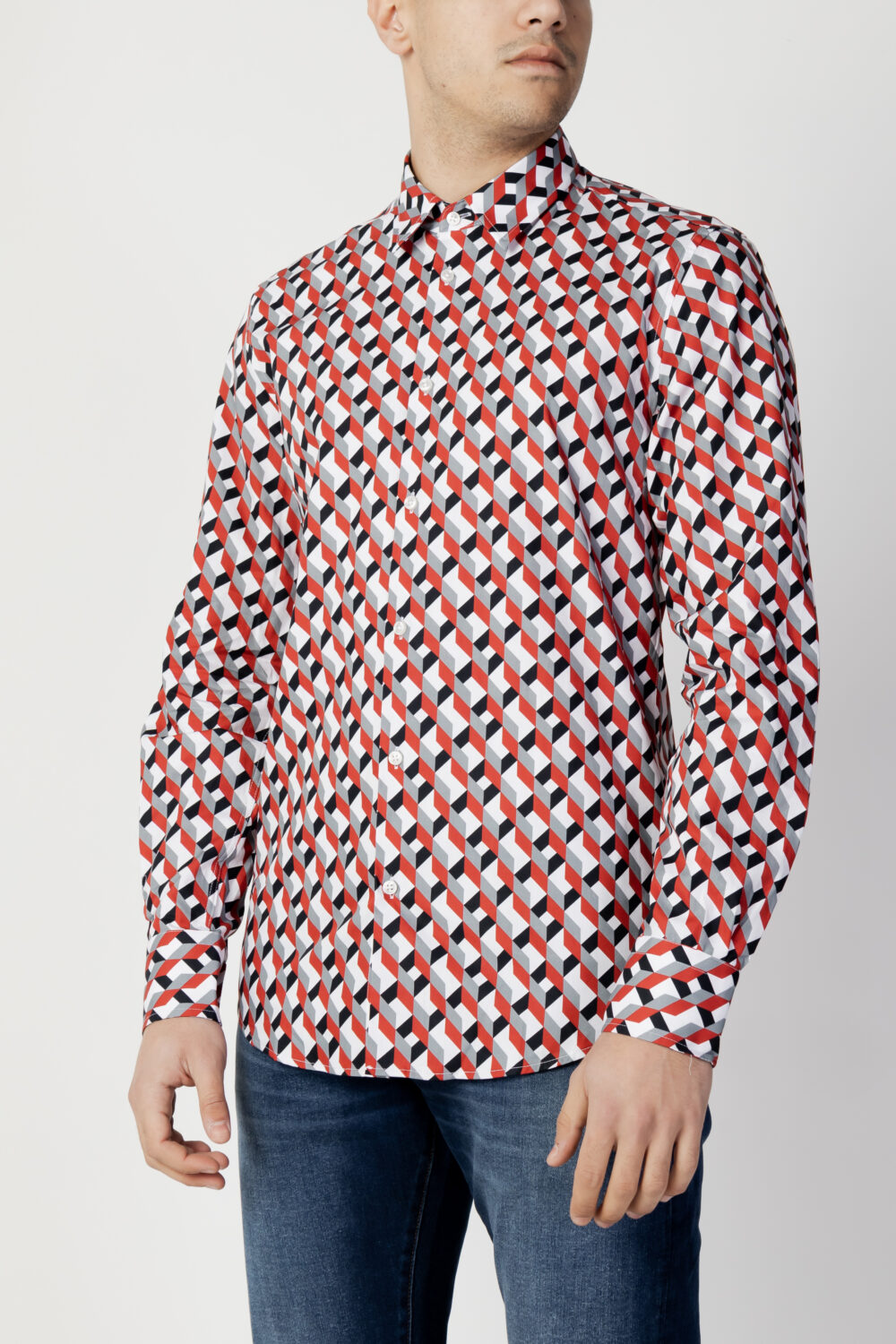Camicia manica lunga Antony Morato napoli slim fit Rosso - Foto 3