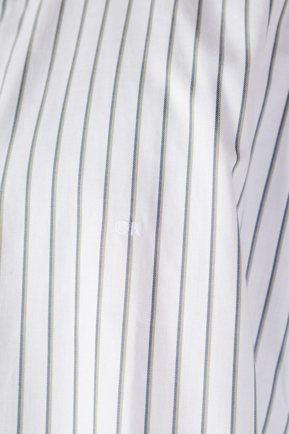 Camicia manica lunga Calvin Klein twill stripe fitted Verde - Foto 4
