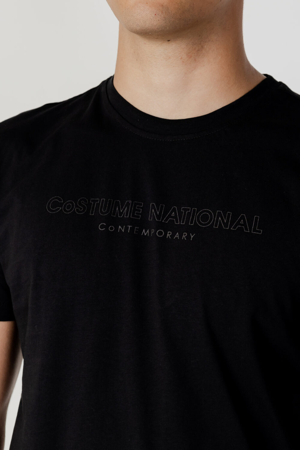 T-shirt COSTUME NATIONAL tinta unita logo Nero - Foto 2