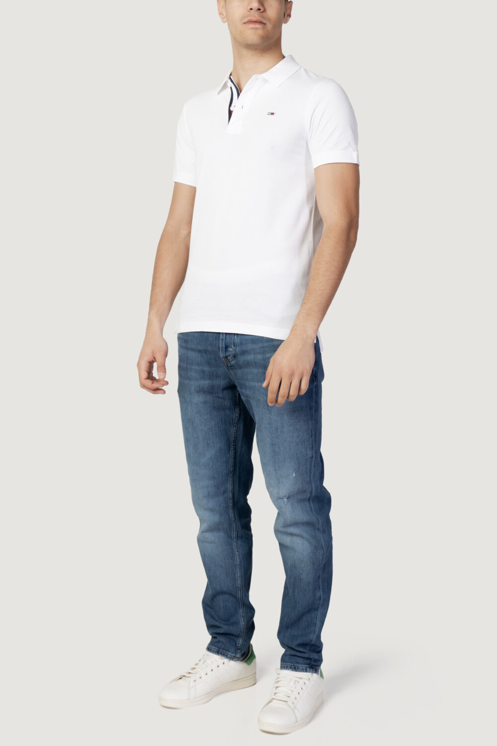T-shirt Tommy Hilfiger Jeans tjm slim placket polo Bianco - Foto 4