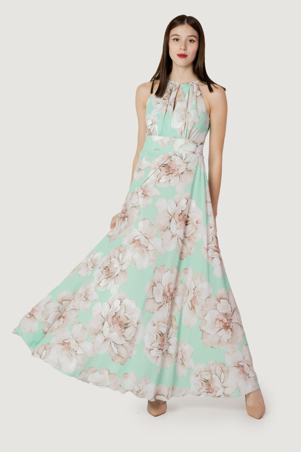 Vestito lungo Rinascimento stampa floreale Tiffany - Foto 1
