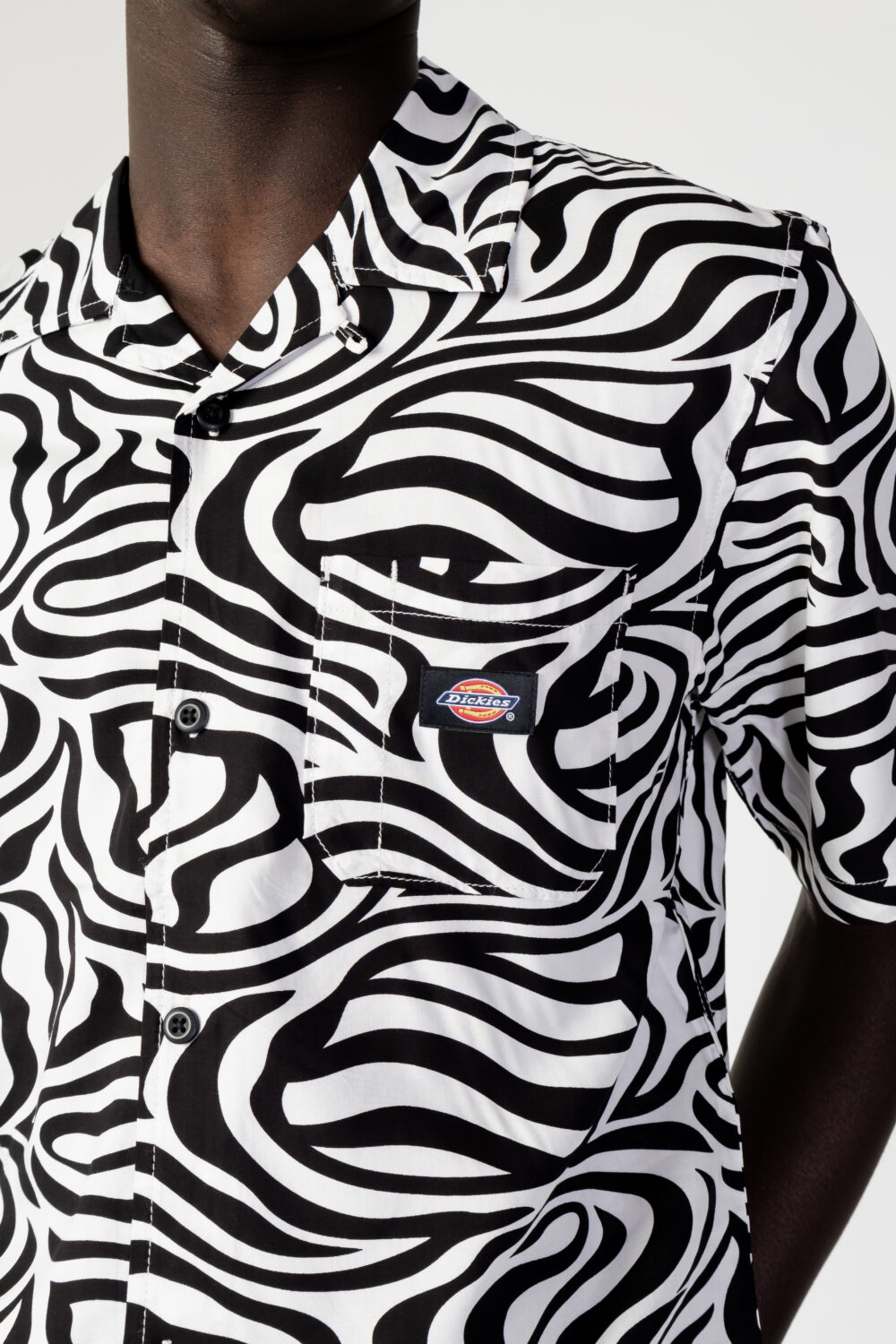 Camicia manica corta Dickies leesburg zebra Black-White - Foto 3
