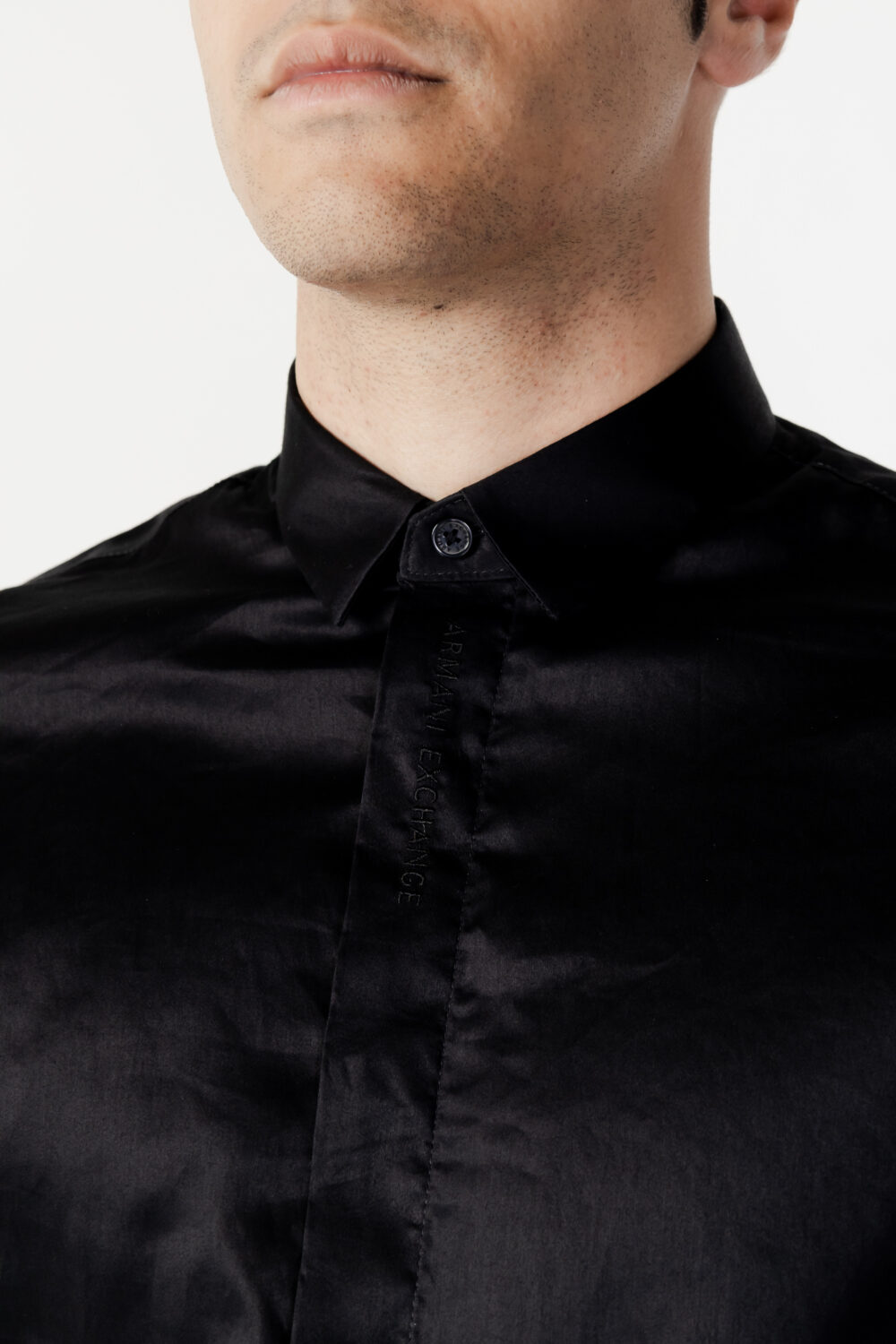 Camicia manica lunga Armani Exchange logo frontale Nero - Foto 2