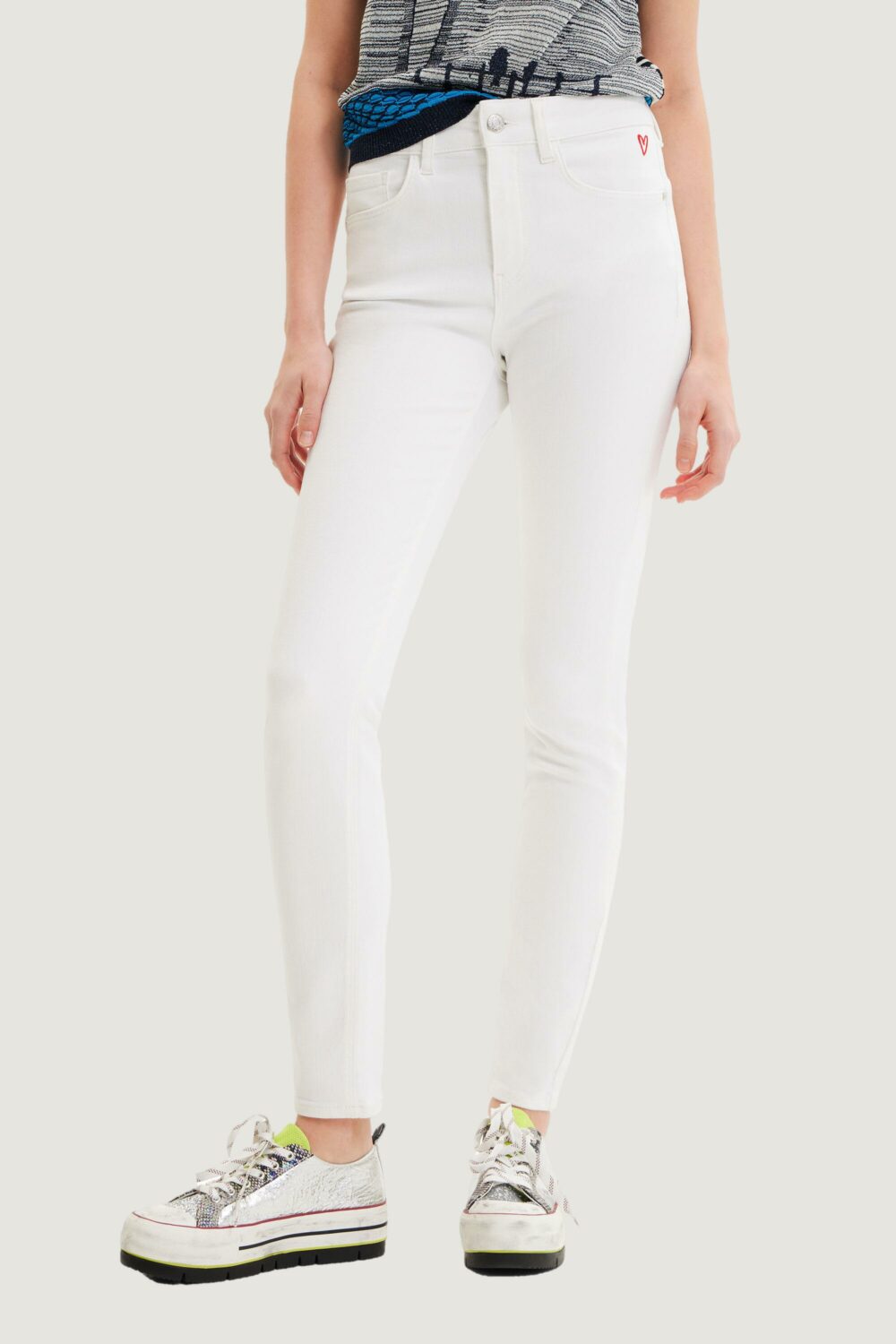 Jeans slim Desigual denim lia Bianco - Foto 1