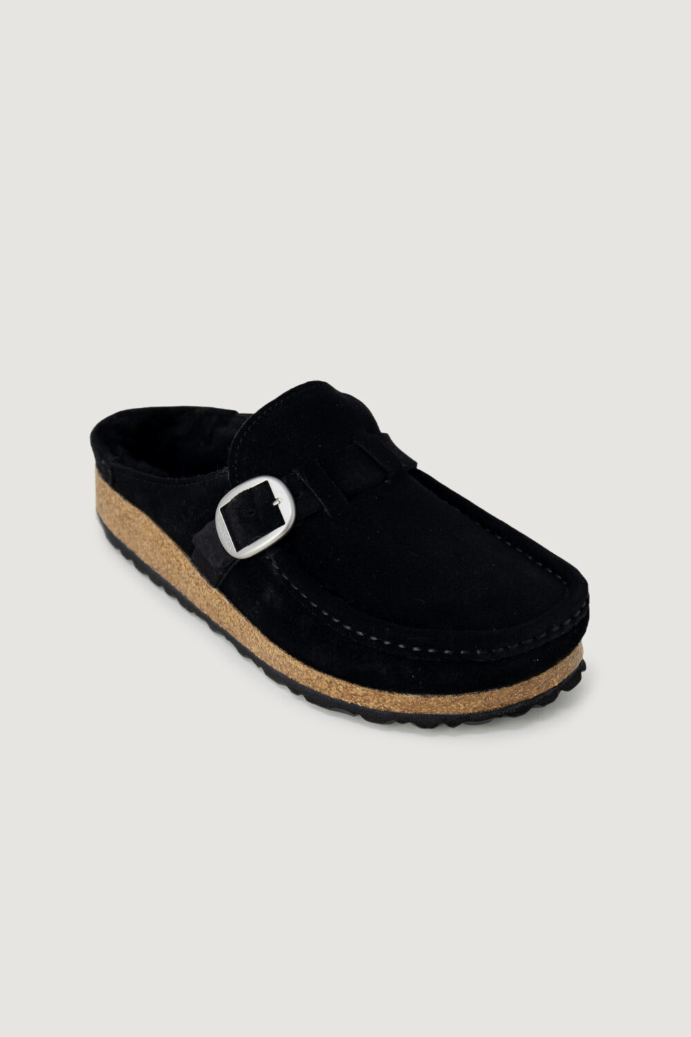 Pantofole BIRKENSTOCK buckley shearling suede leather Nero - Foto 5