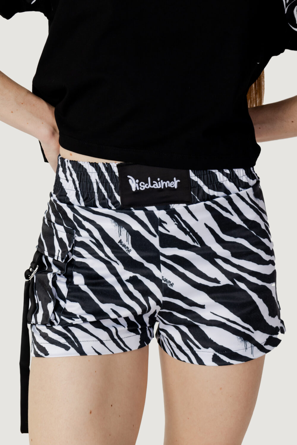 Shorts Disclaimer zebra pattern Black-White - Foto 1