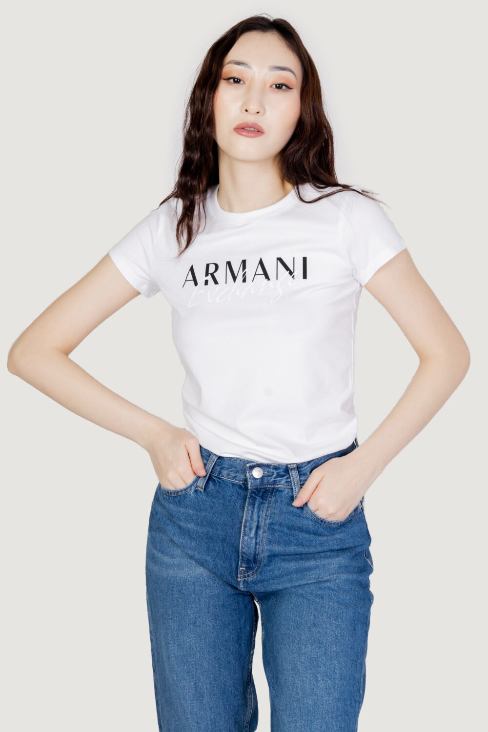 T-shirt Armani Exchange logo big Bianco - Foto 1