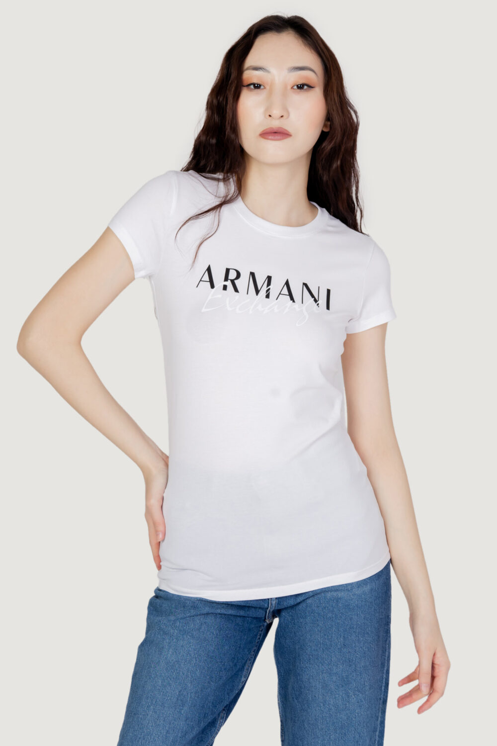T-shirt Armani Exchange logo big Bianco - Foto 3