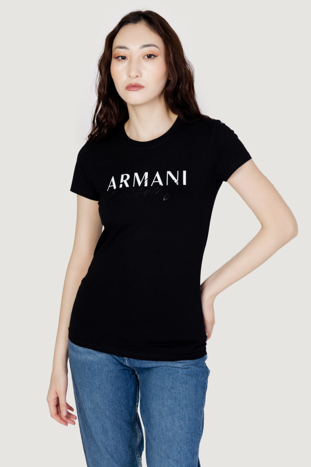 T-shirt Armani Exchange logo big Nero - Foto 1